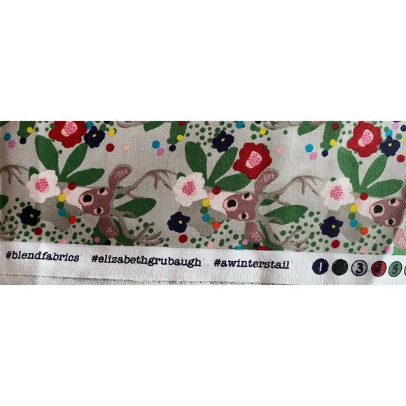 2 Yds A Winter's Tail Blend Elizabeth Grubaugh Fabrics Christmas Deer 42"w 2018 - Picture 4 of 7